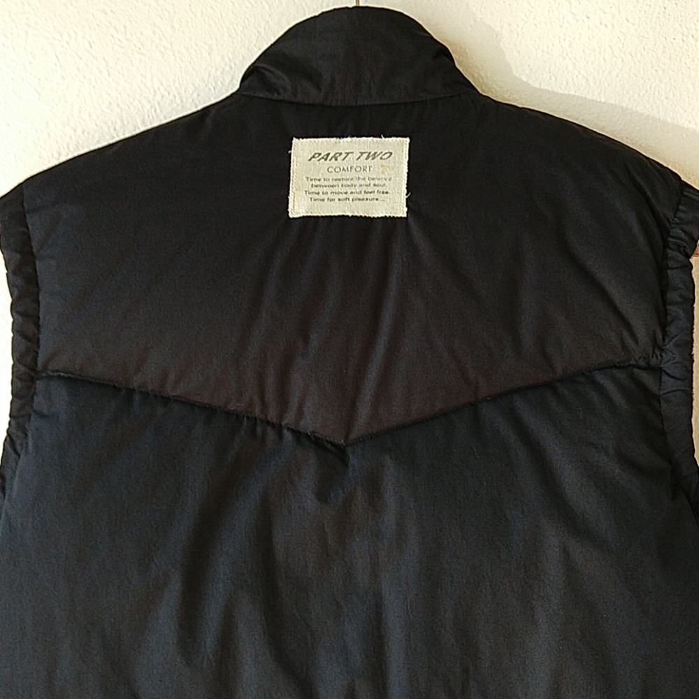PART TWO Copenhagen Reversible Black Down Puffer Vest Canvas & Fleece M - Picture 14 of 15